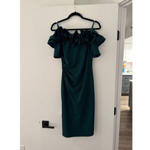 Le Chateau Off-Shoulder Green Dress Size M
